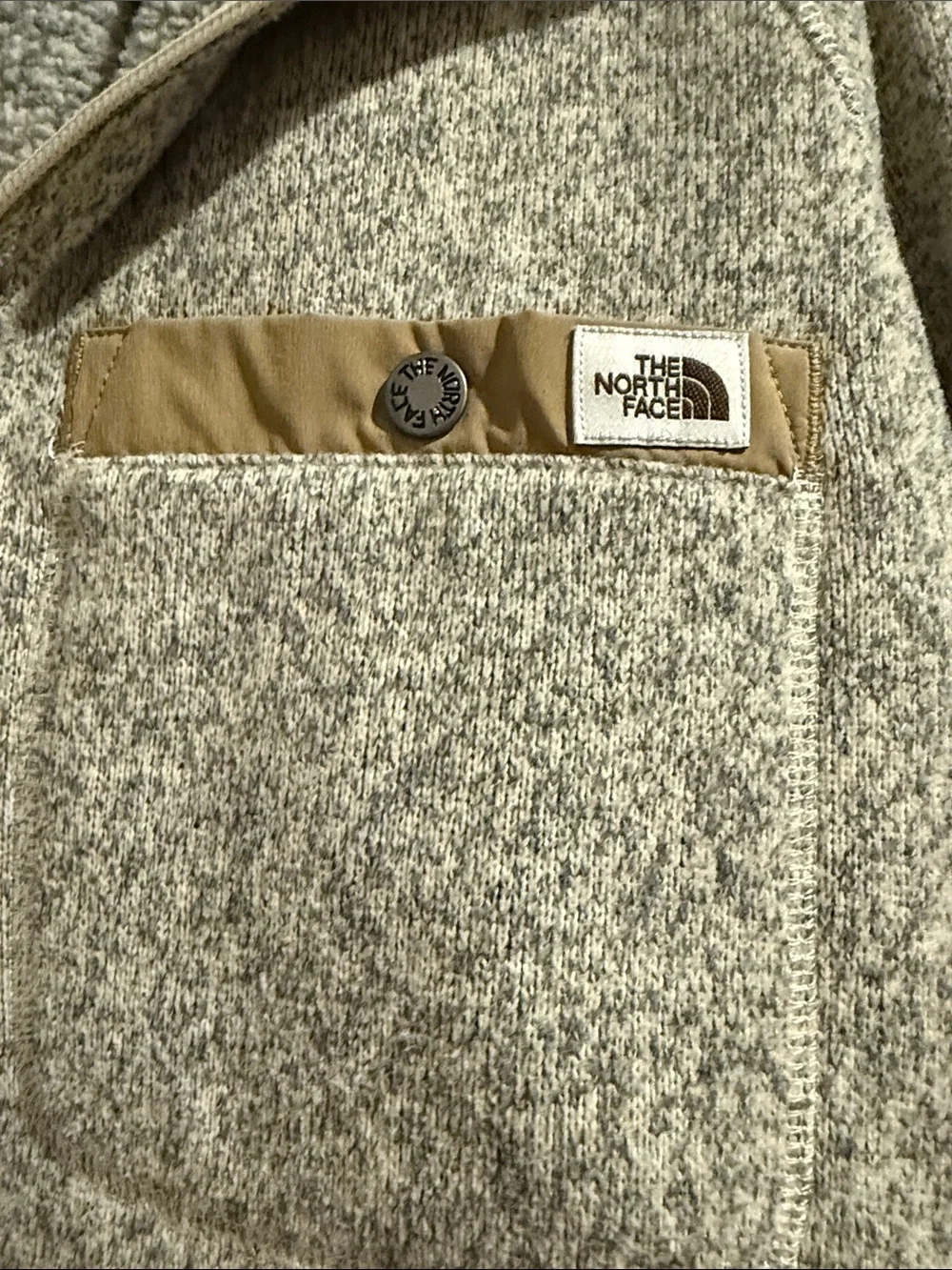 The North Face Men’s Zip-Up Fleece Pullover - Gray & Tan
